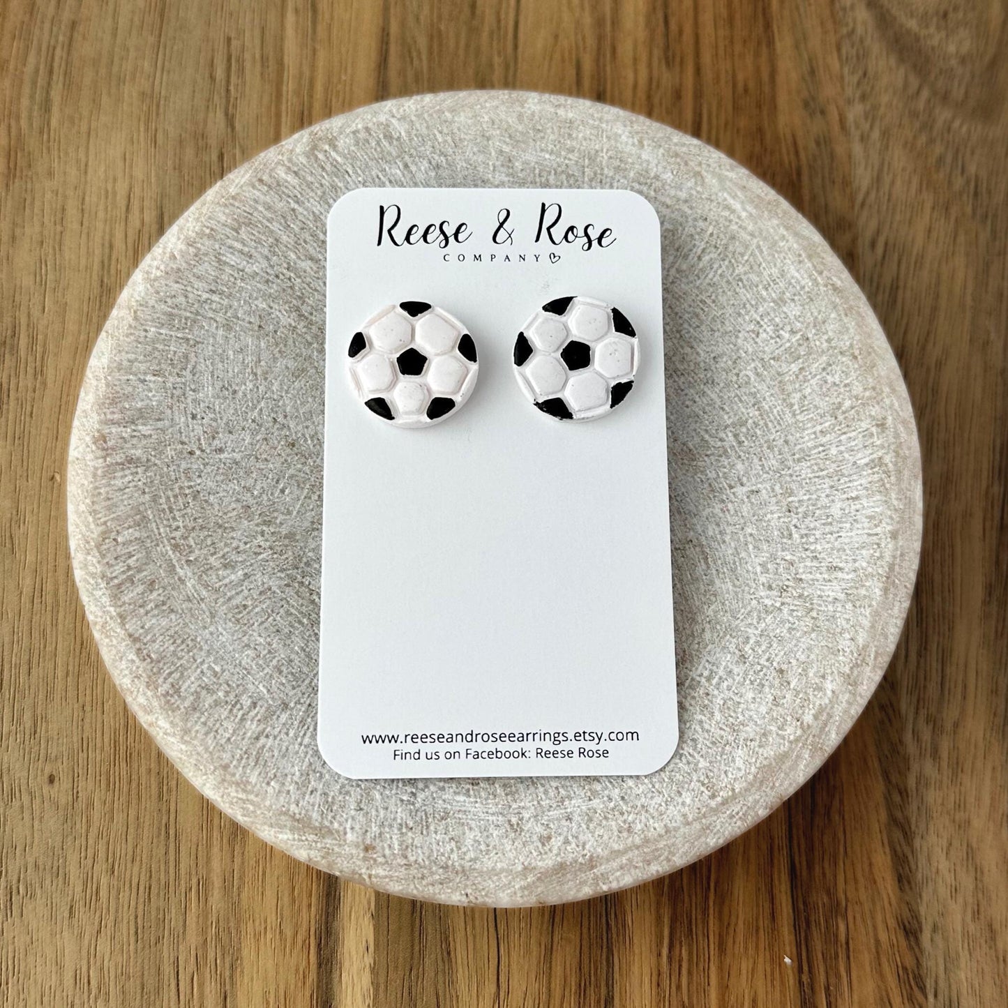 Personalized Polymer Clay Soccer Earrings