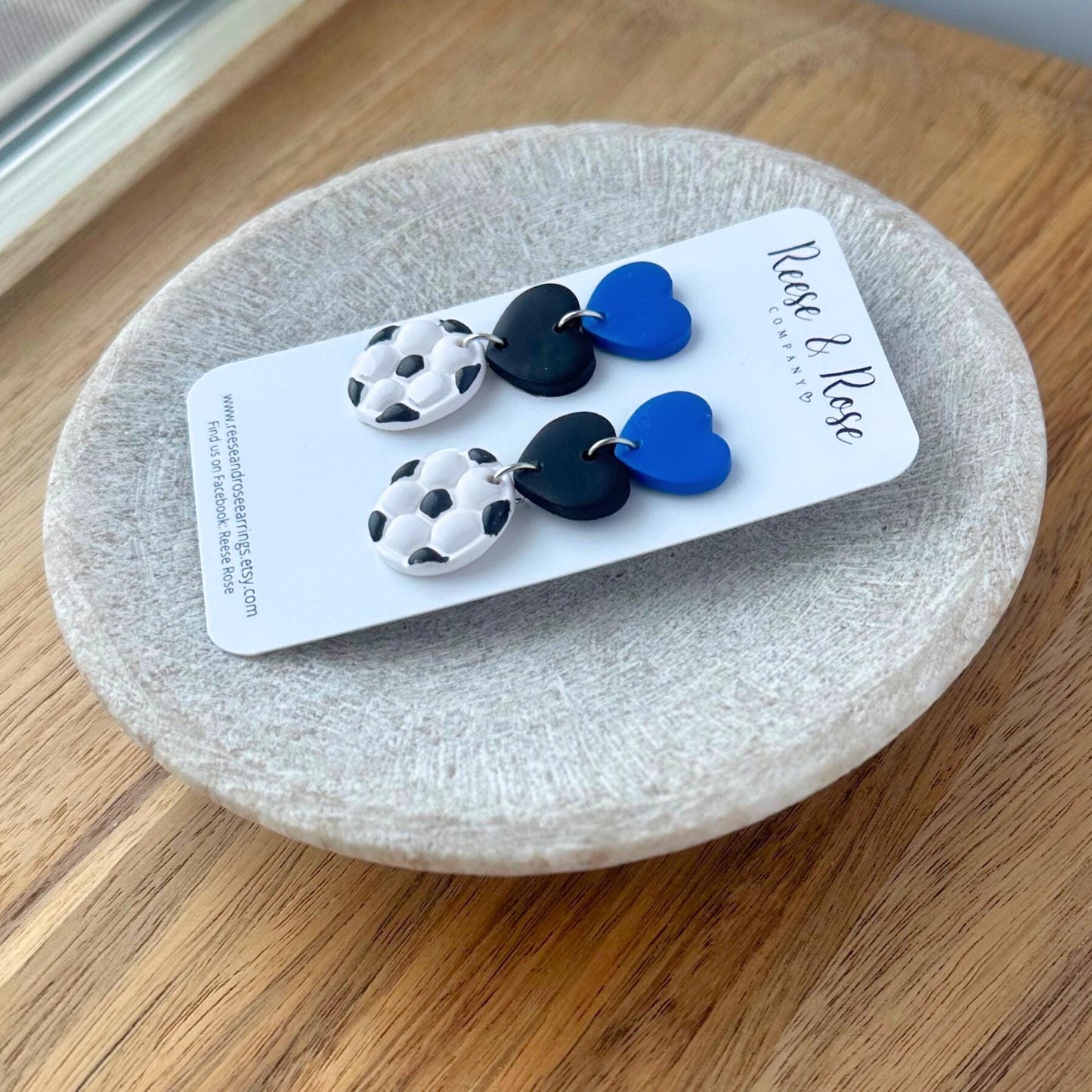 Personalized Polymer Clay Soccer Earrings