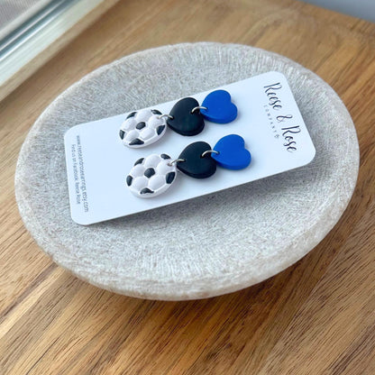 Personalized Polymer Clay Soccer Earrings