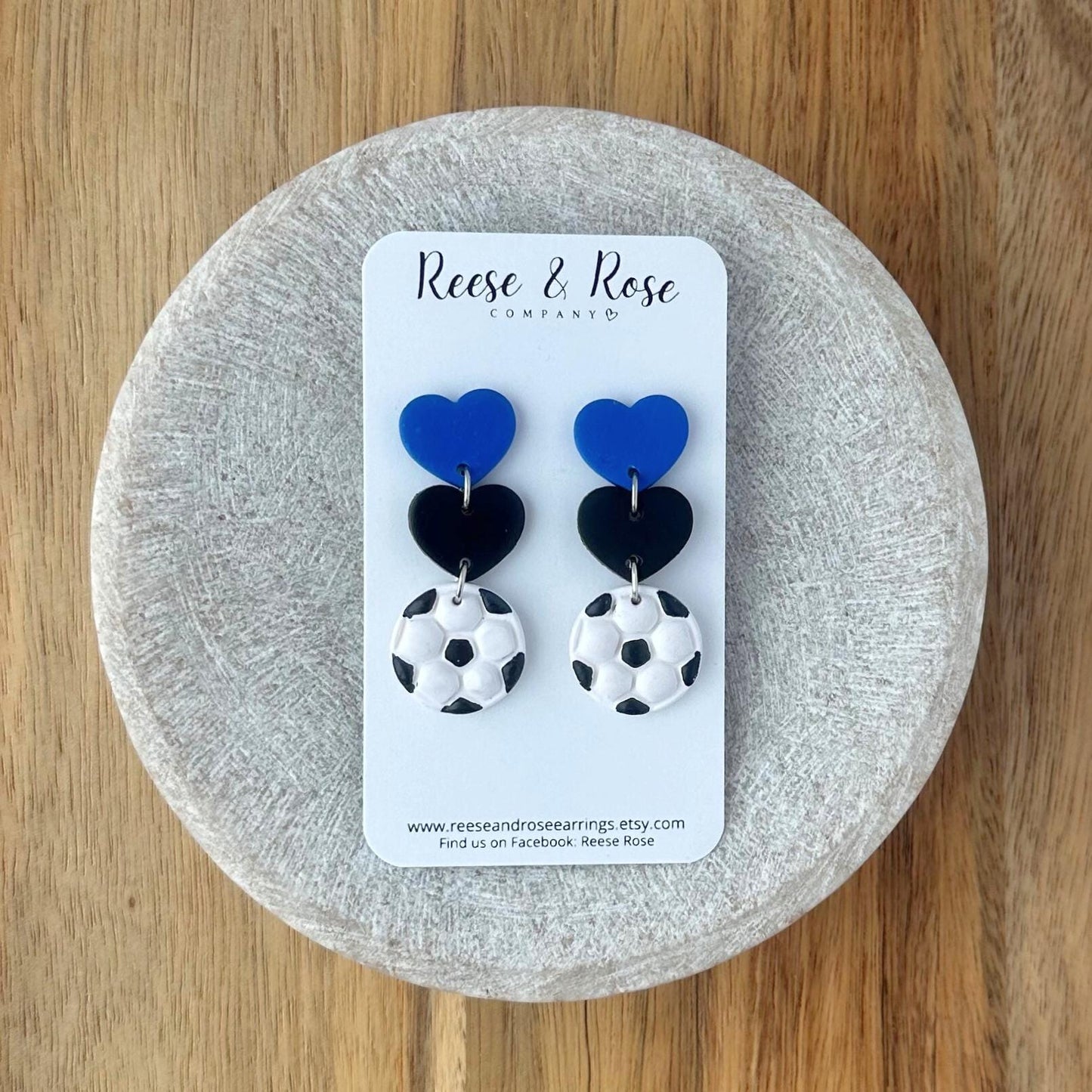 Personalized Polymer Clay Soccer Earrings