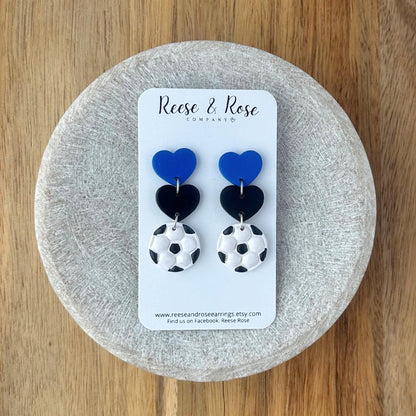 Personalized Polymer Clay Soccer Earrings