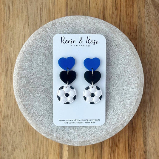 Personalized Polymer Clay Soccer Earrings