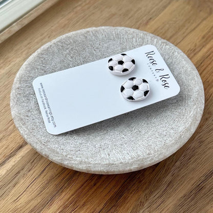 Soccer Ball Stud Earrings