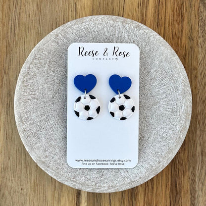 Personalized Polymer Clay Soccer Earrings
