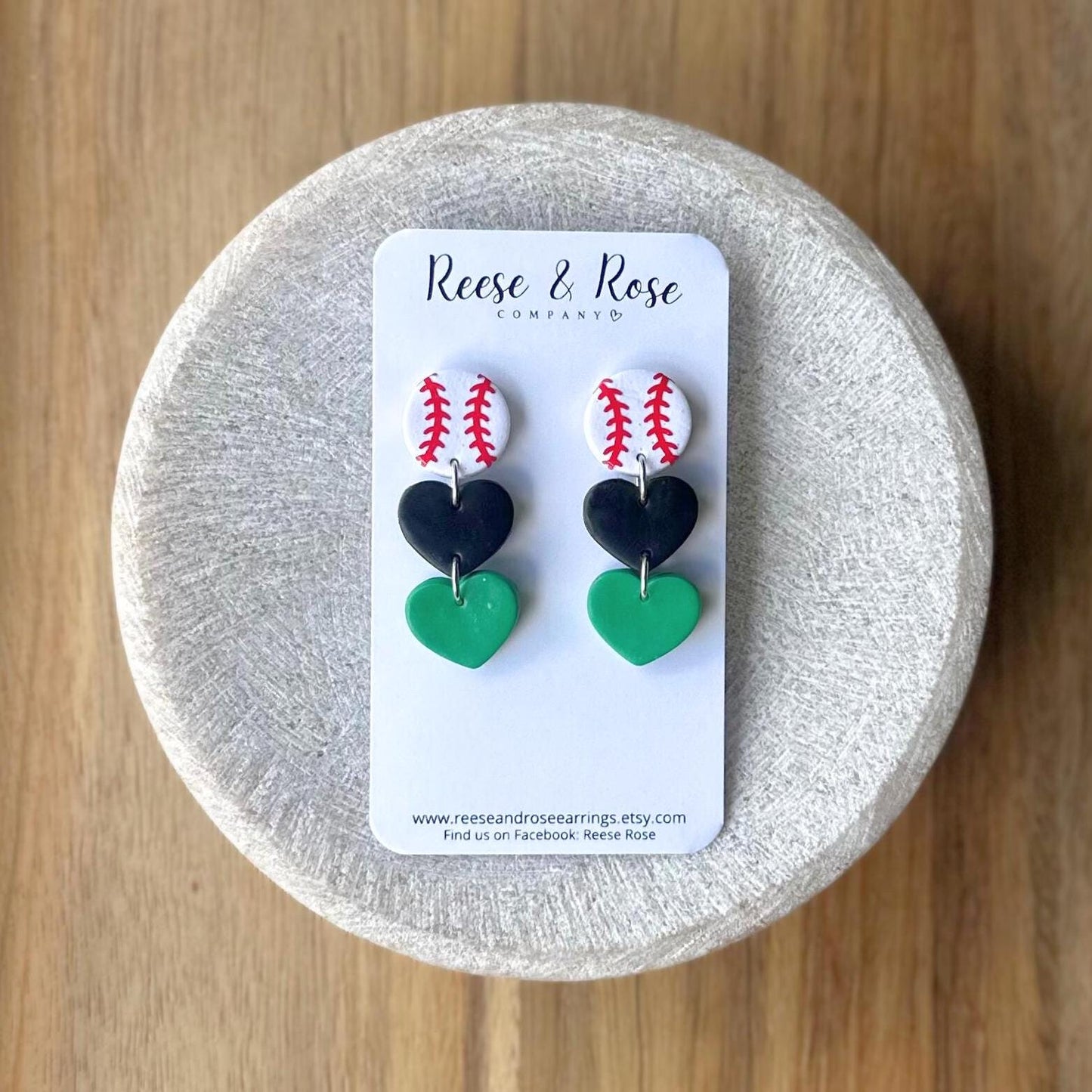 Baseball Heart Earrings