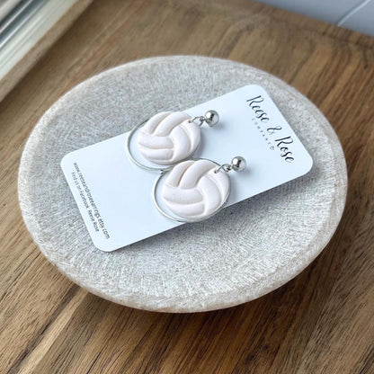 Lightweight Polymer Clay Volleyball Earrings