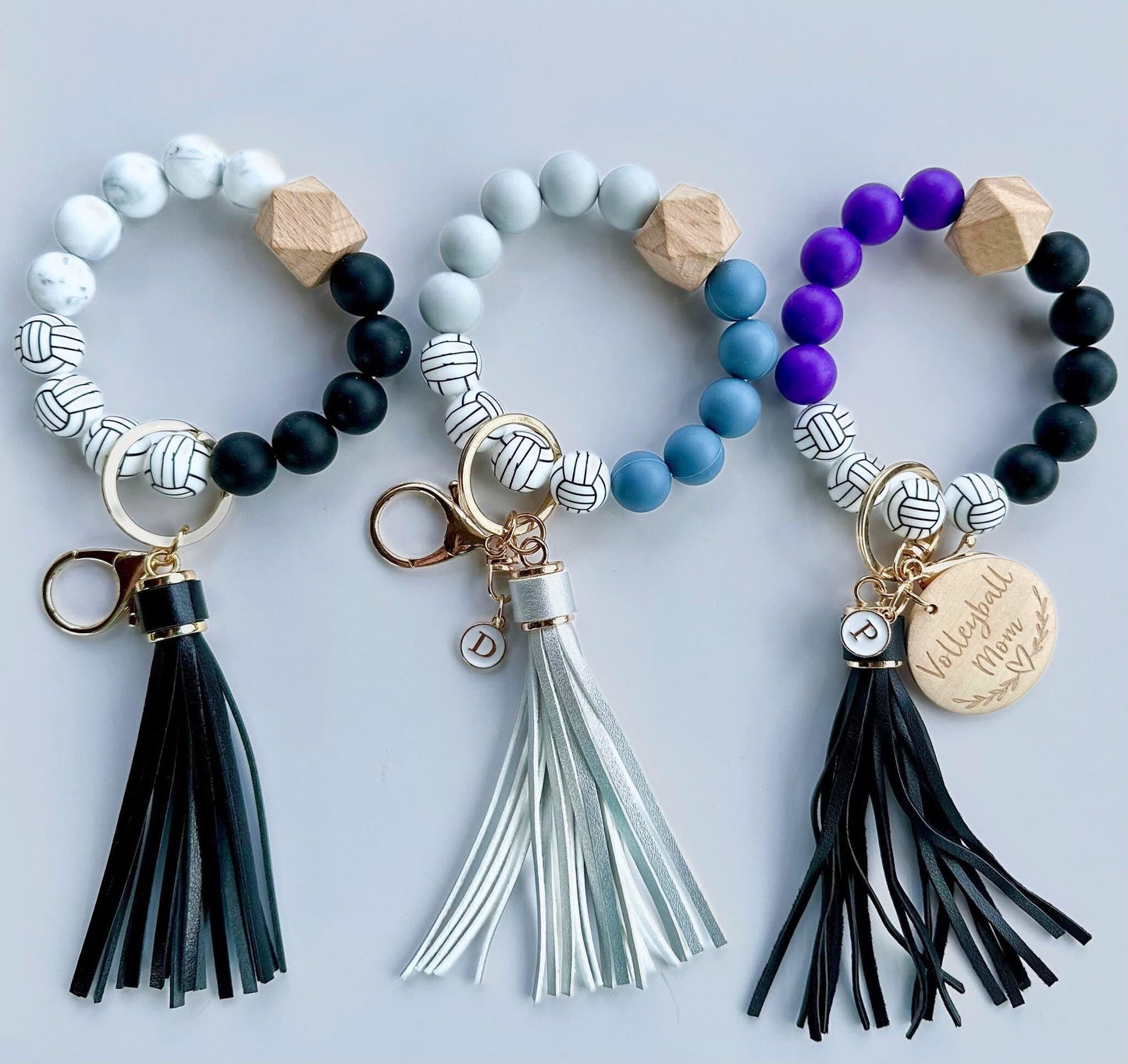 Custom Volleyball Wristlet Keychains