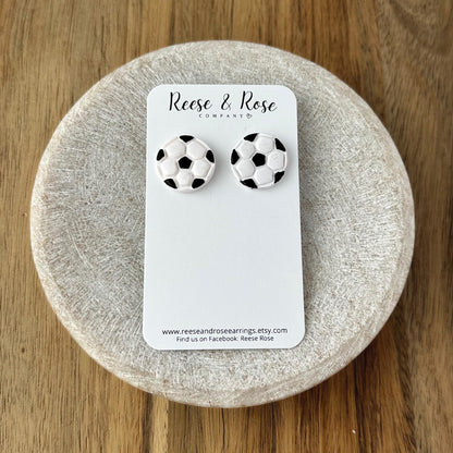 Soccer Ball Stud Earrings