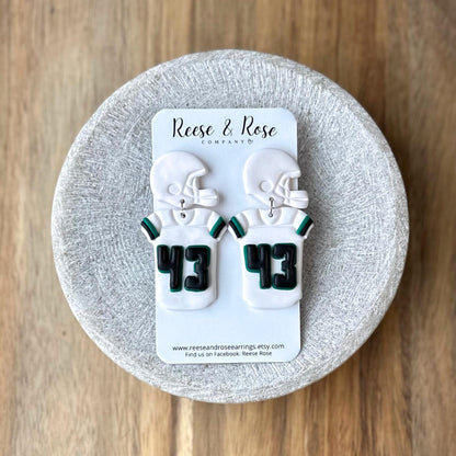 Personalized Football Jersey Earrings