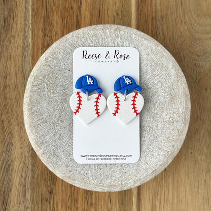 Custom Softball and Baseball Heart Earrings