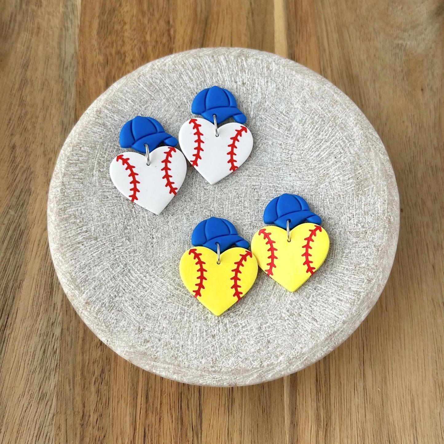 Custom Softball and Baseball Heart Earrings