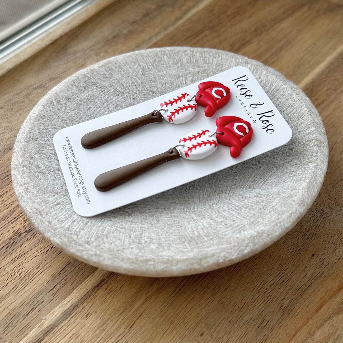 Cincinnati Reds Baseball Earrings