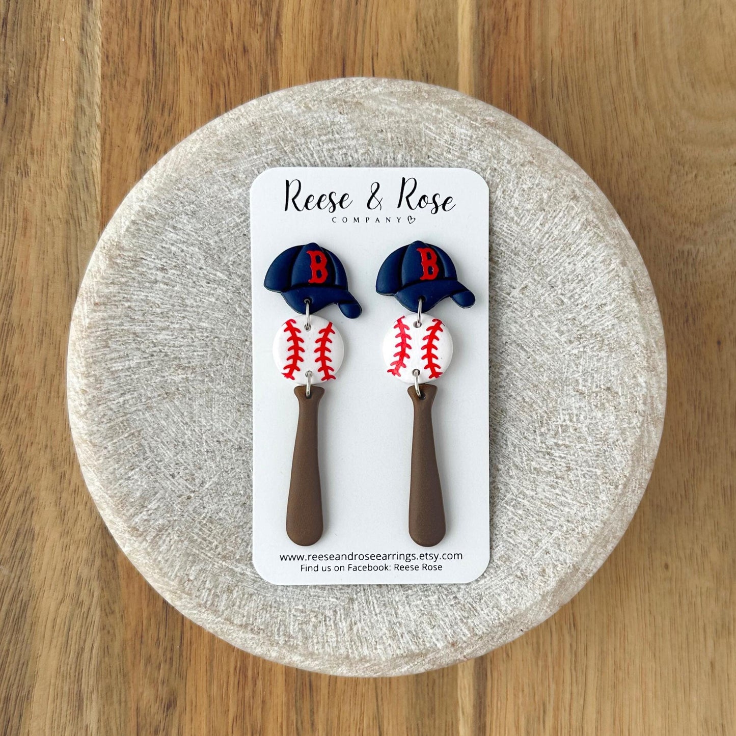 Boston Red Sox Baseball Earrings