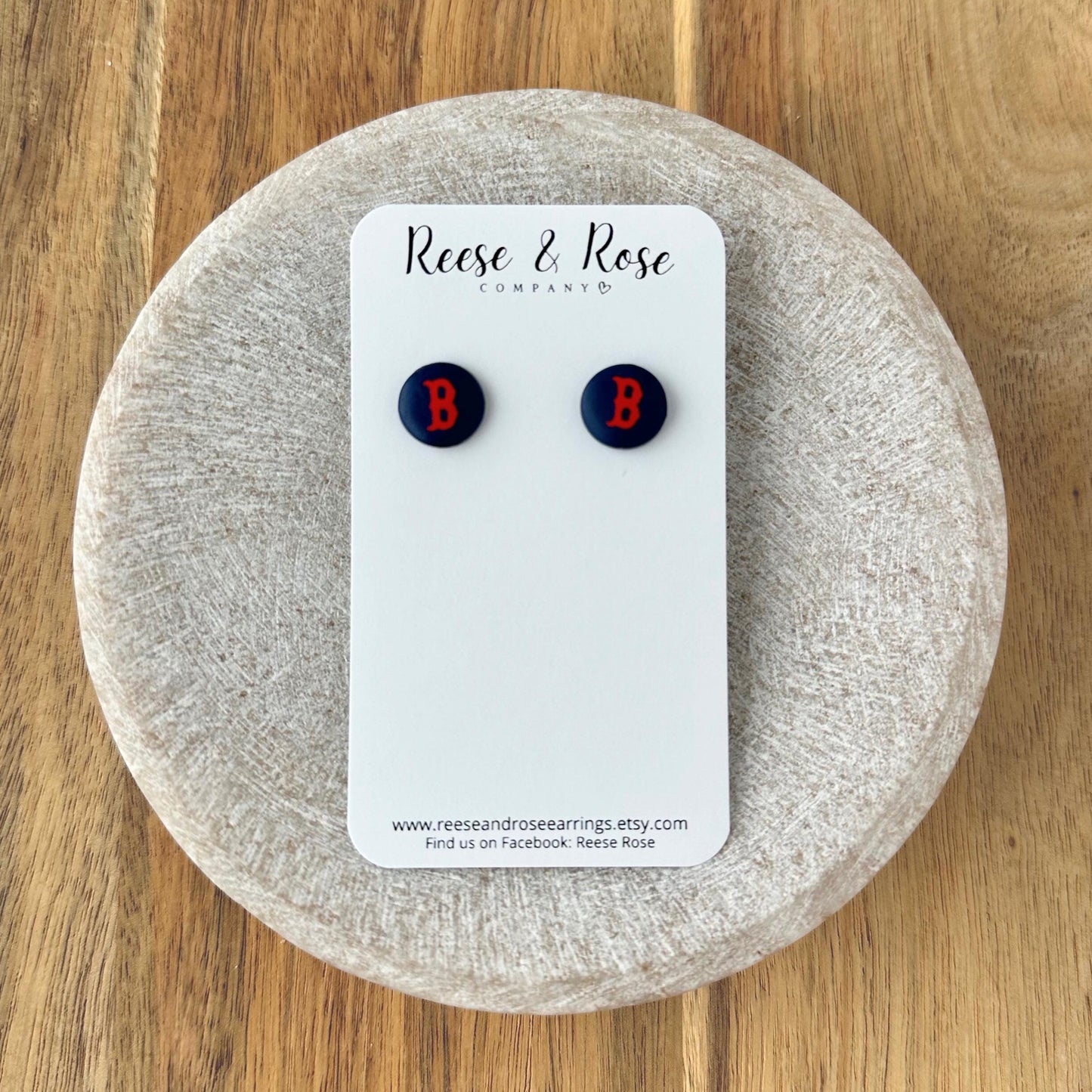 Boston Red Sox Baseball Earrings
