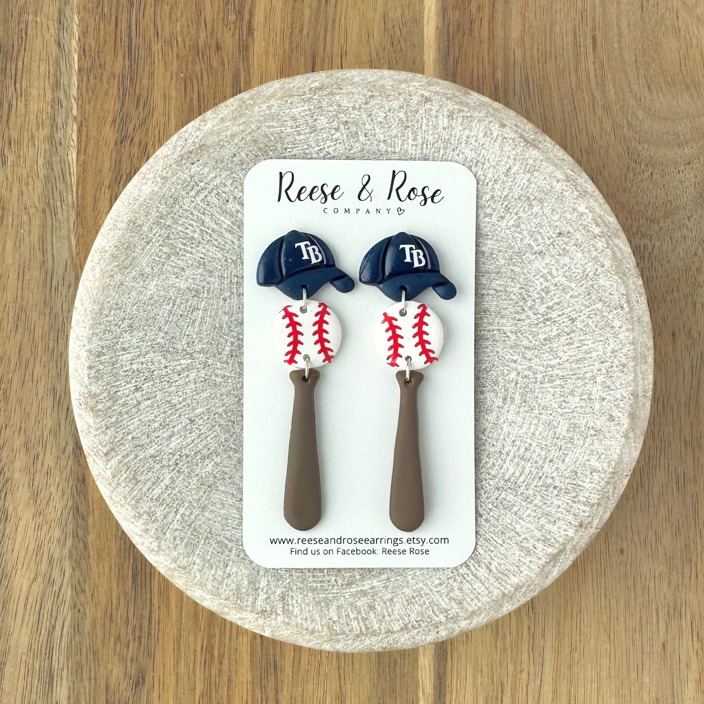 Tampa Bay Rays Baseball Earrings