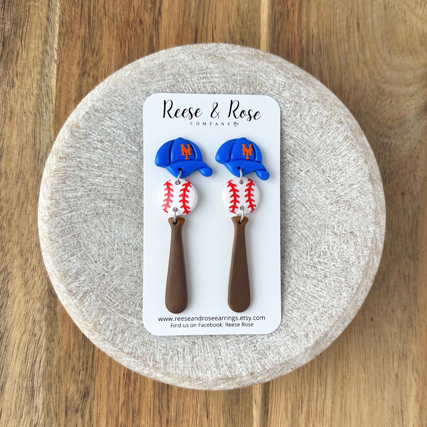 New York Mets Baseball Earrings