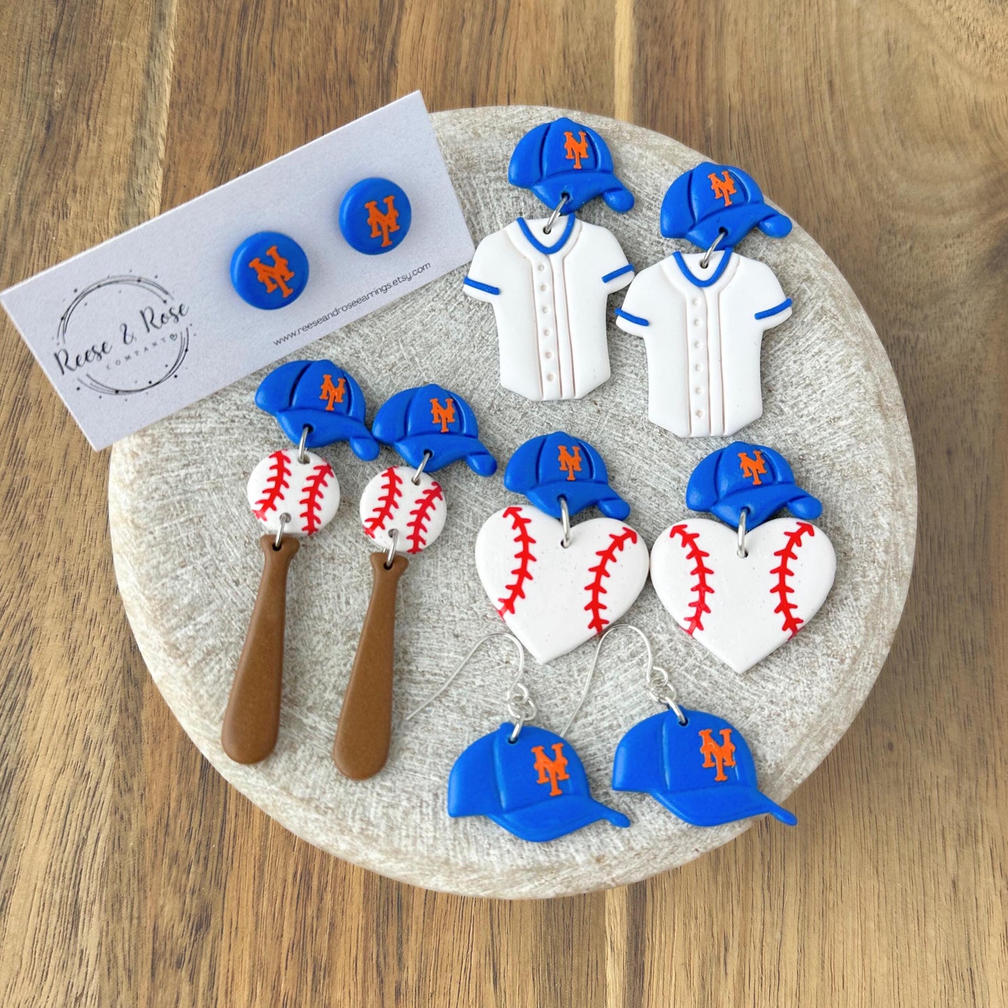 New York Mets Baseball Earrings