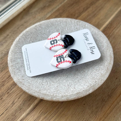 Custom Baseball & Softball Jersey # Earrings
