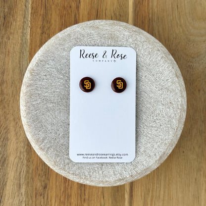 San Diego Padres Baseball Earrings