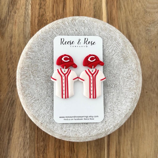 Cincinnati Reds Baseball Earrings