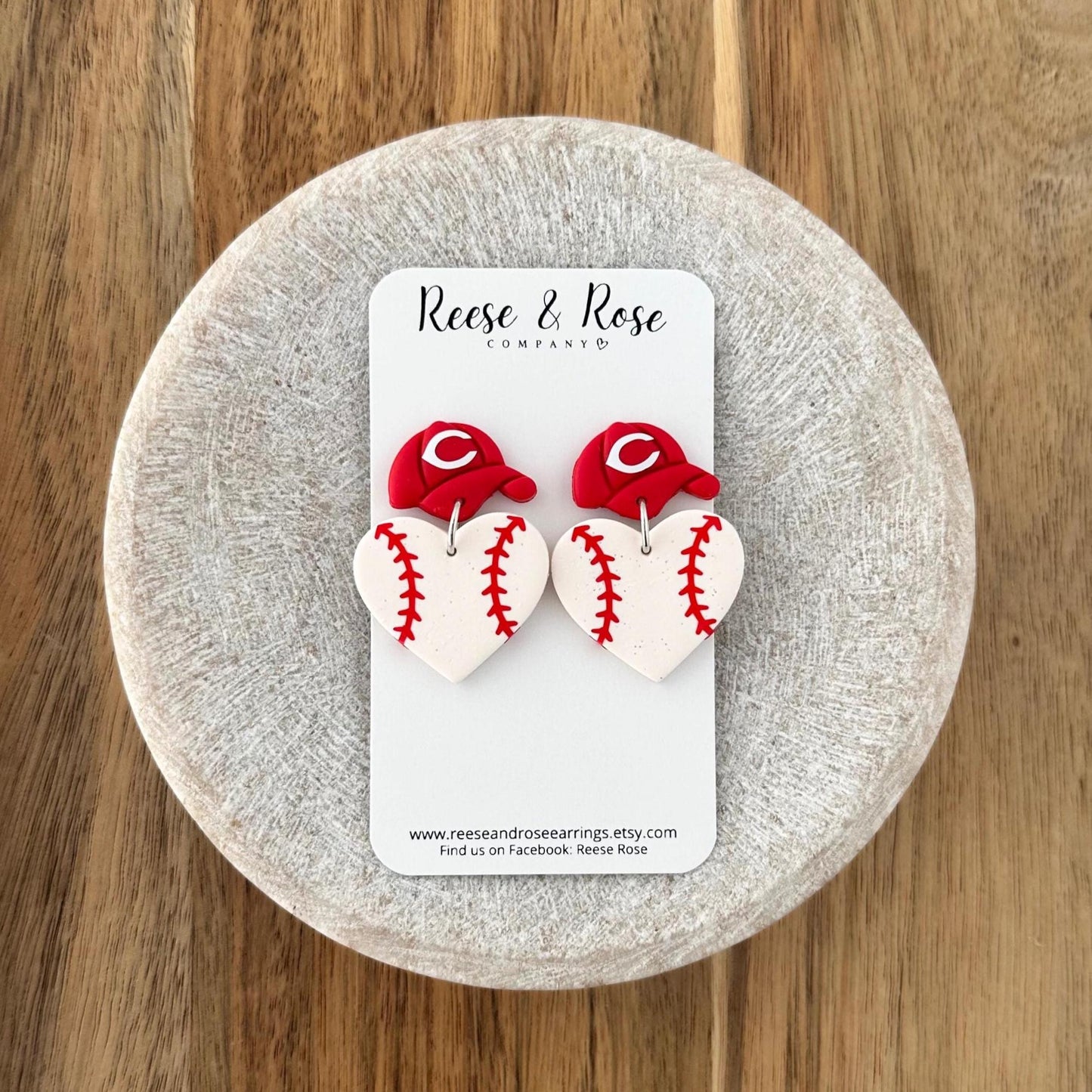 Cincinnati Reds Baseball Earrings