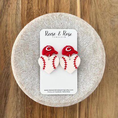 Cincinnati Reds Baseball Earrings