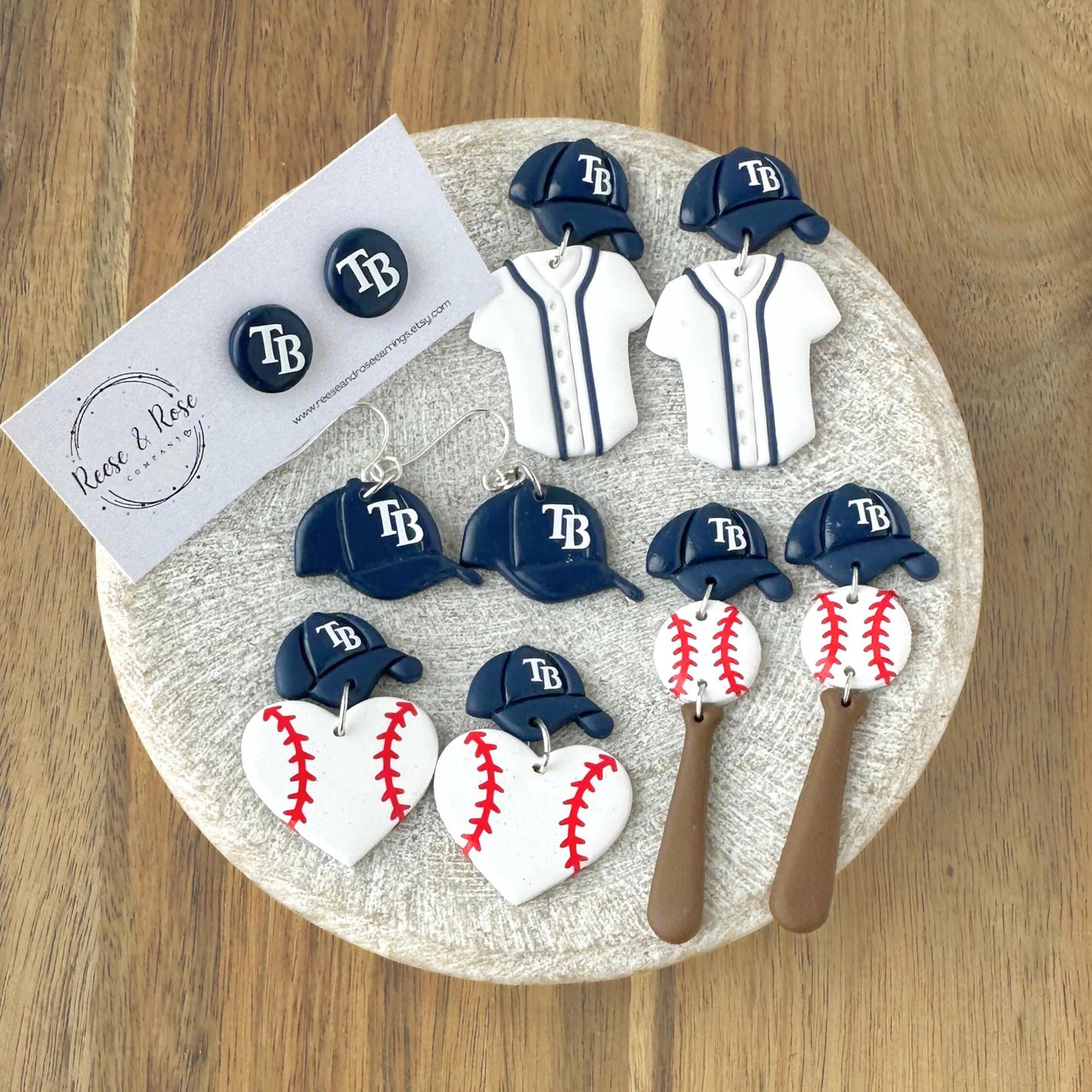 Tampa Bay Rays Baseball Earrings
