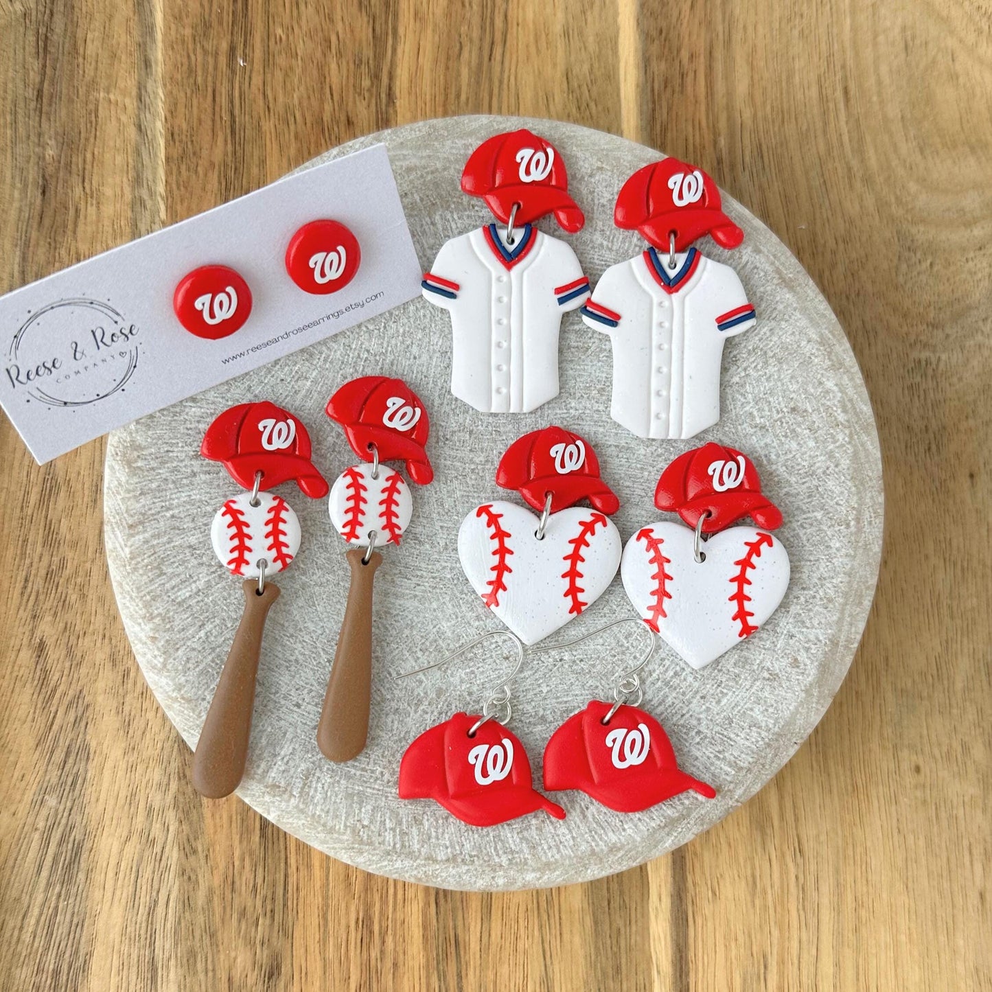 Washington Nationals Baseball Earrings
