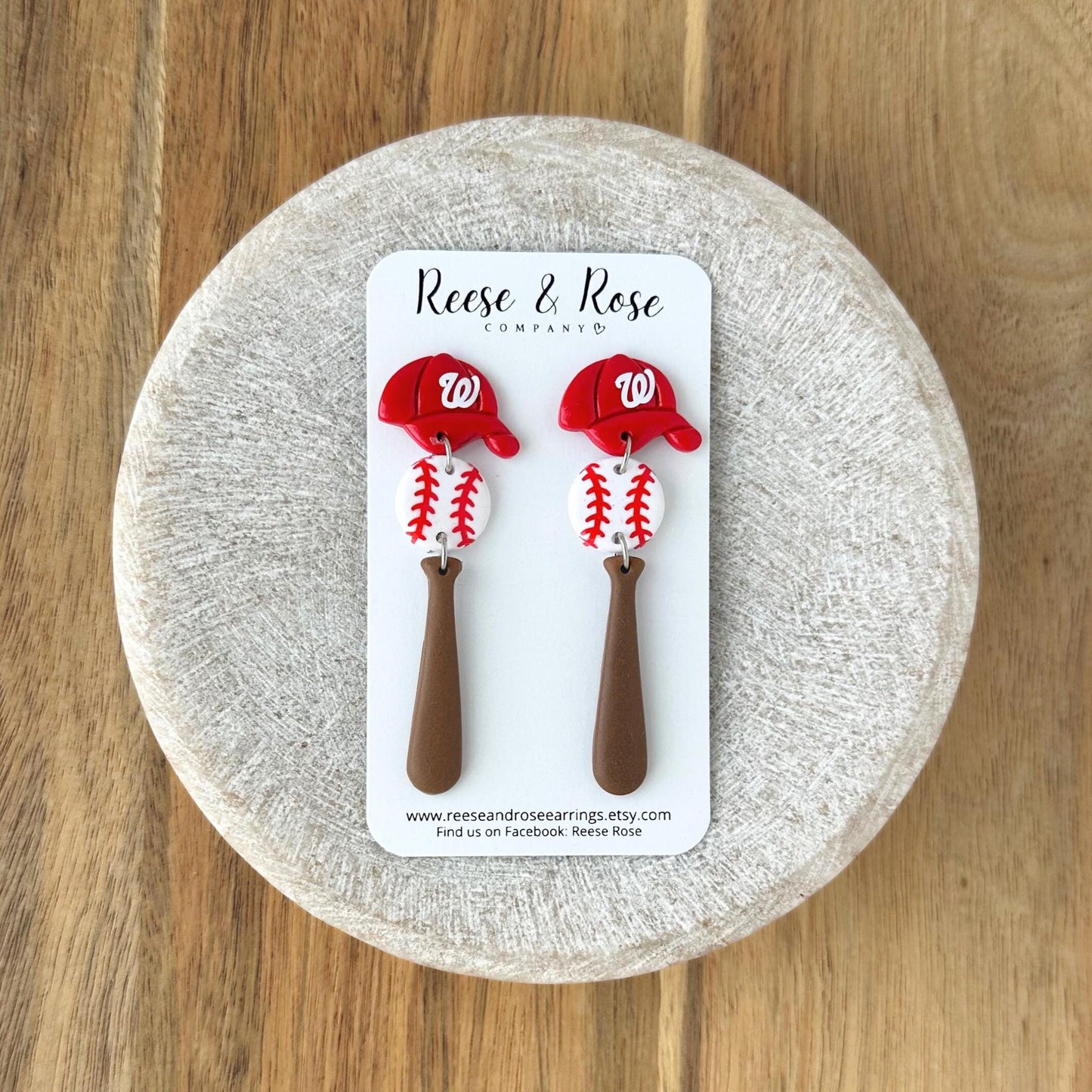 Washington Nationals Baseball Earrings