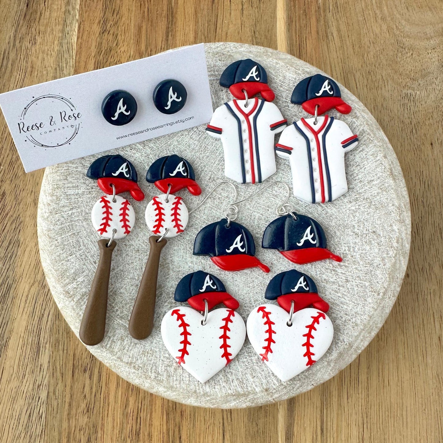 Atlanta Braves Baseball Earrings