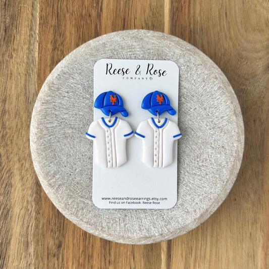 New York Mets Baseball Earrings