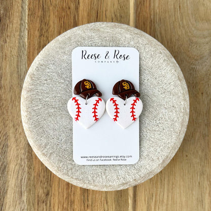 San Diego Padres Baseball Earrings