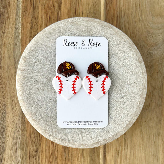 San Diego Padres Baseball Earrings