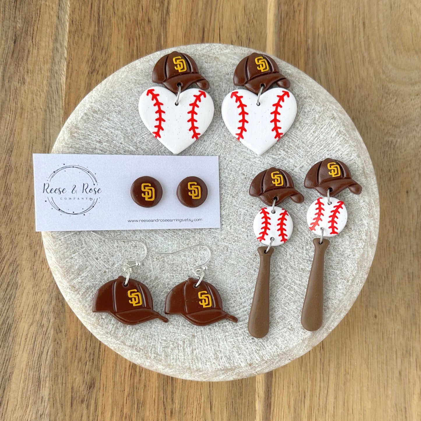 San Diego Padres Baseball Earrings
