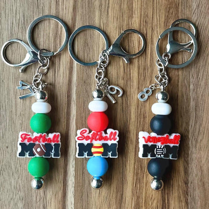 Sports Mom Keychain / Baseball / Soccer / Softball / Volleyball / Football / Lacrosse / Wrestling / Track / Cheer / Dance / Band / Team Fan
