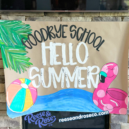 HELLO SUMMER 3 x 4 Painted Banner