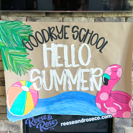 HELLO SUMMER 3 x 4 Painted Banner